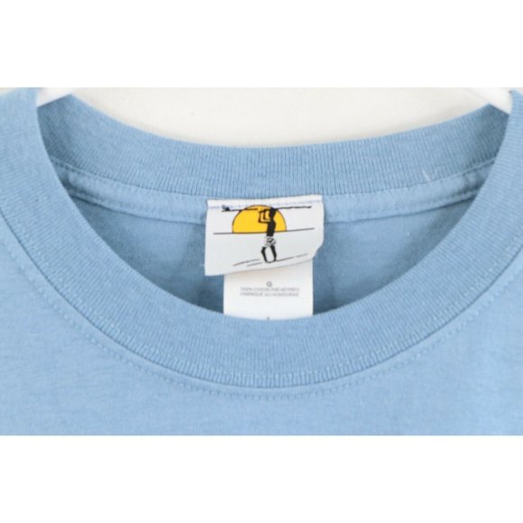 Vintage 90s Robert August Surfing Spell Out Autographed T-Shirt Blue - Picture 5 of 11